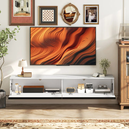 Wall Mounted TV Stand, Floating Cabinet, For TVs Up To 80", White TV Stands at Gallery Canada