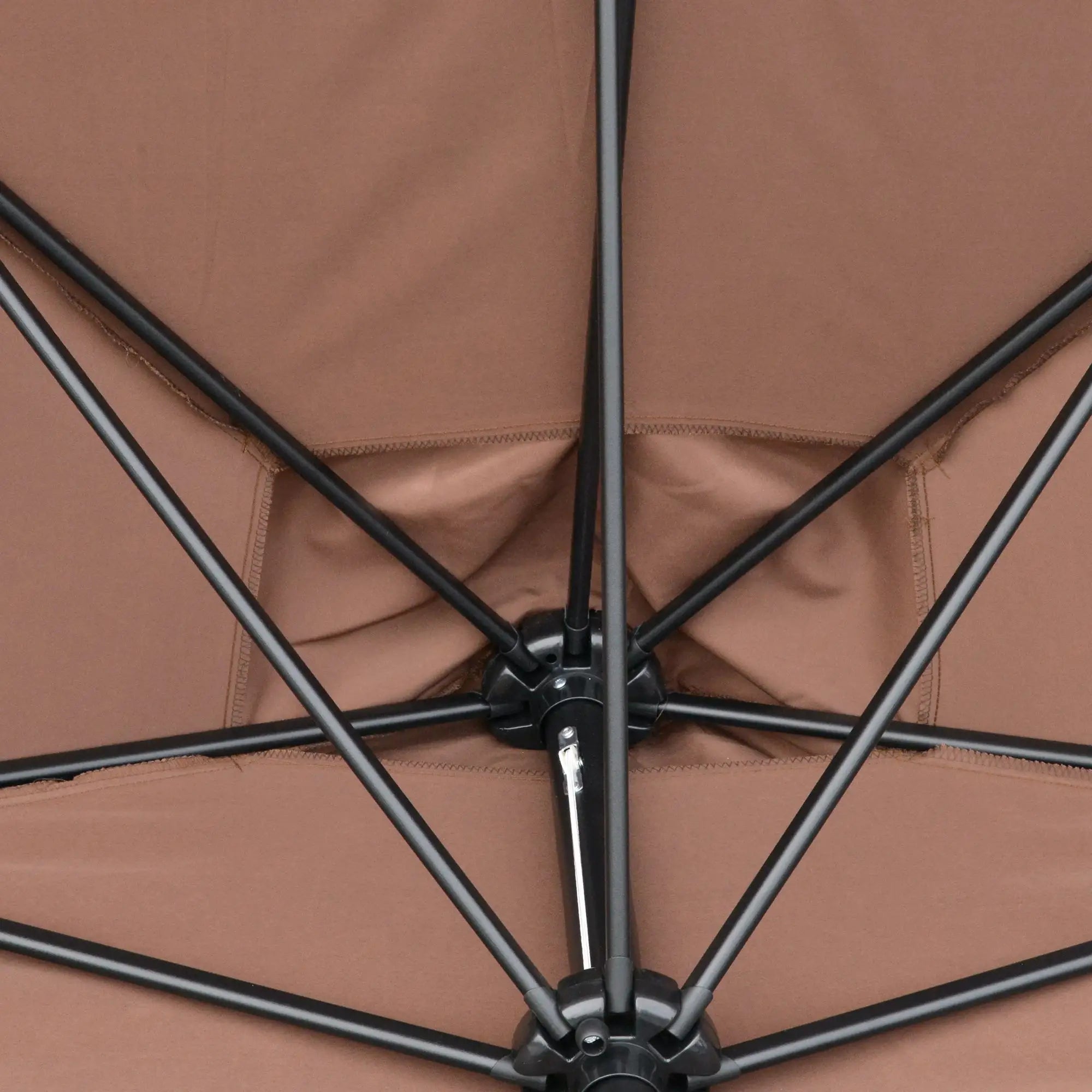 7.5ft Half Umbrella, Crank Handle, Top Vent, Coffee Sun Umbrellas at Gallery Canada