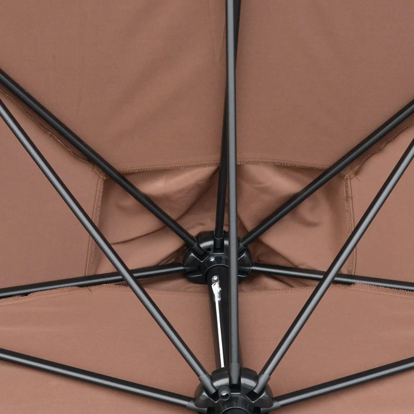 7.5ft Half Umbrella, Crank Handle, Top Vent, Coffee Sun Umbrellas at Gallery Canada