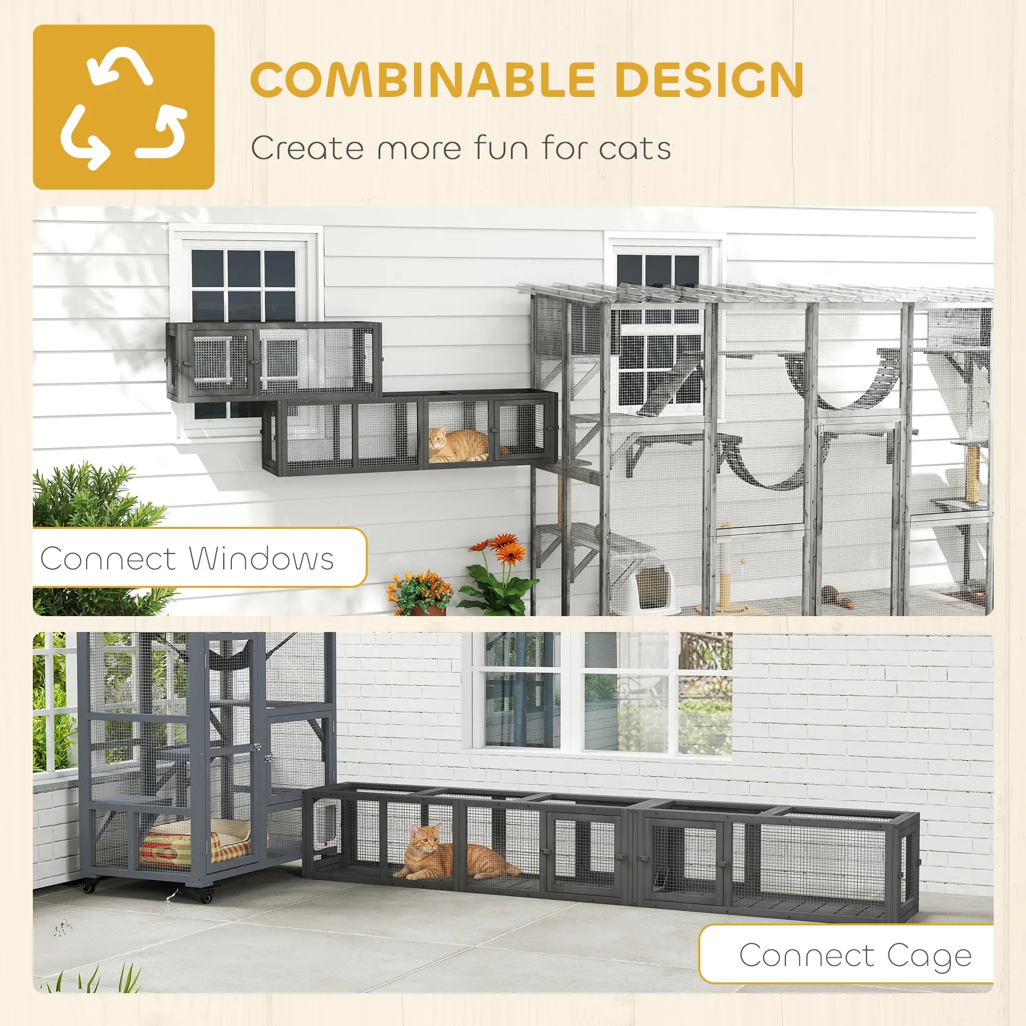 Cat Tunnel, Outdoor Enclosure, 8 Doors, 98