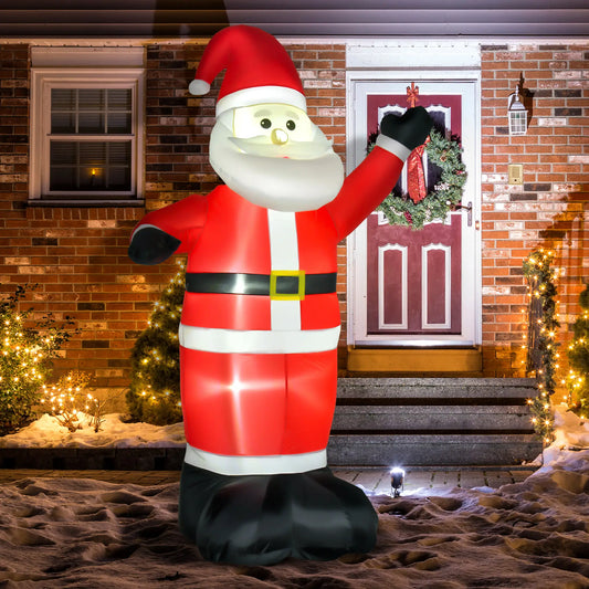 8ft Inflatable Santa Claus, LED Yard Display for Garden Christmas Inflatables Red at Gallery Canada