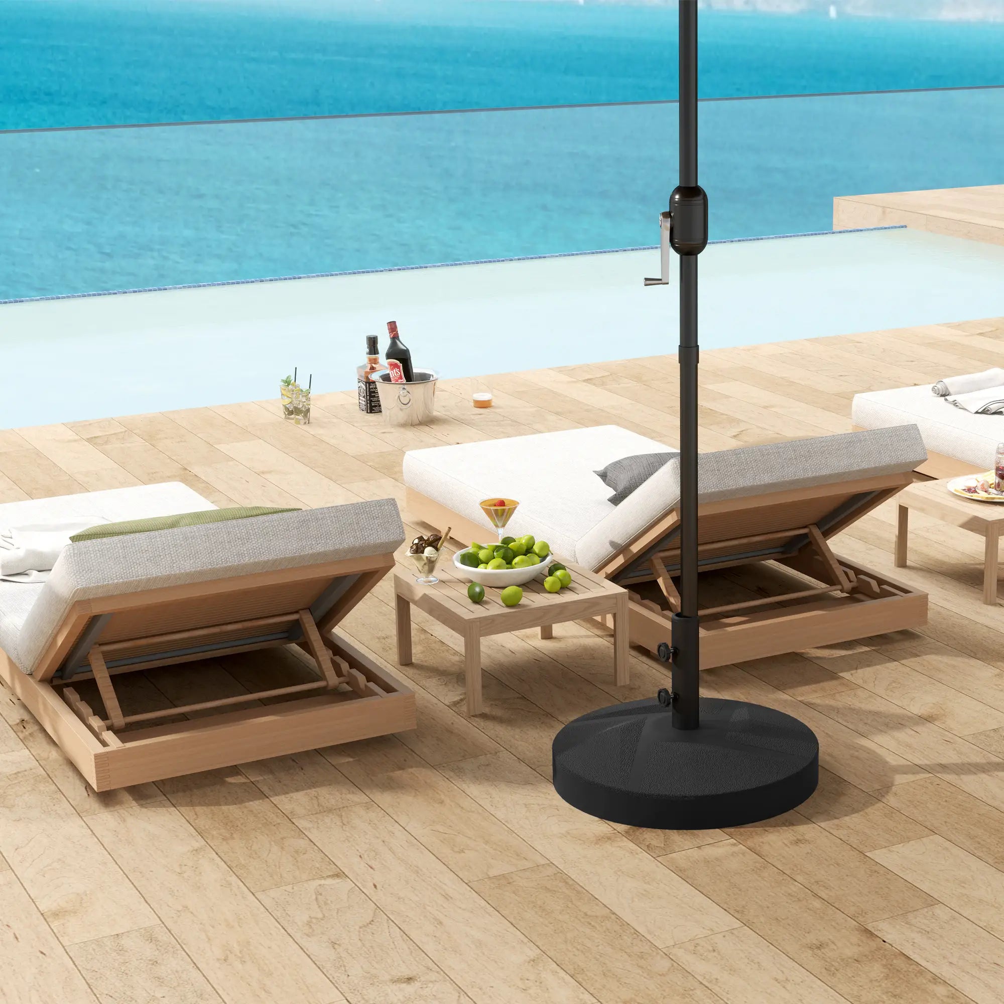 Heavy Duty Outdoor Umbrella Stand Base, Sand Water Filled, Φ22
