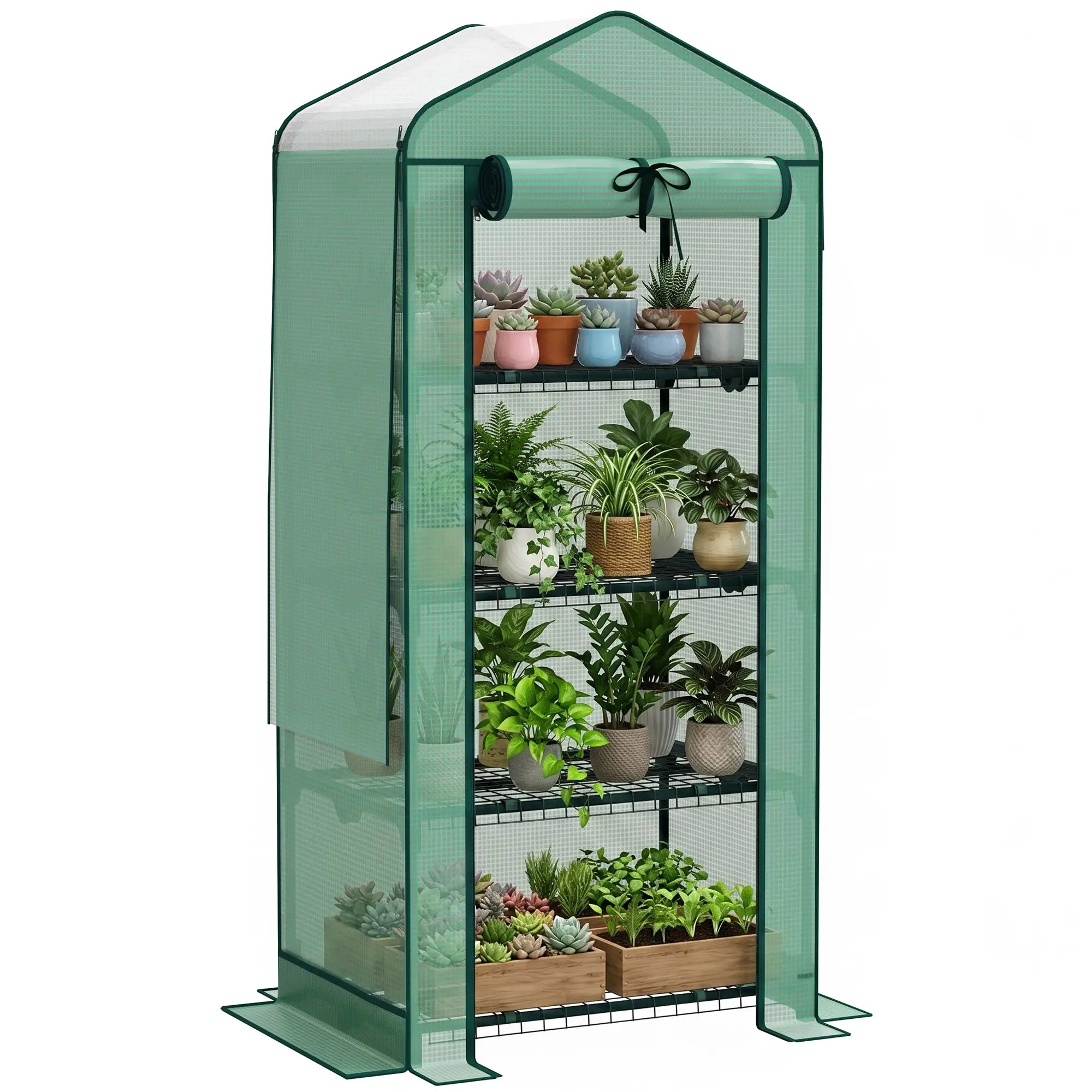 Mini Greenhouse With Screen Roof, 27.6
