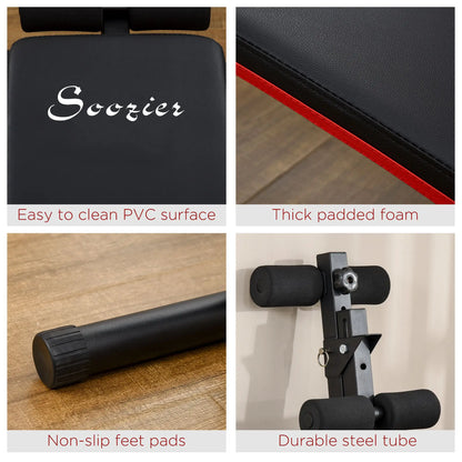 Sit Up Bench Core Workout Adjustable Thigh Support Foldable For Home Gym Exercise Black Sit Up Benches at Gallery Canada