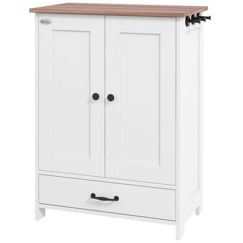 Dog Food Storage Container, Adjustable Panel, Hooks, Medium Size, White