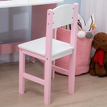Kids Desk and Chair Set, 2Pcs, Whiteboard, Storage, Shelves, Pink Kids Table Sets at Gallery Canada