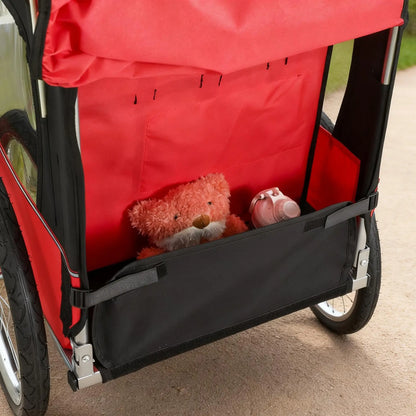 2-Seat Child Bike Trailer, Steel Frame, 5-Point Harness, Red Kids Bike Trailers at Gallery Canada