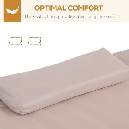 79" Outdoor Lounge Chair with Canopy, Double Chaise Lounger, Sand Lounger Chairs at Gallery Canada