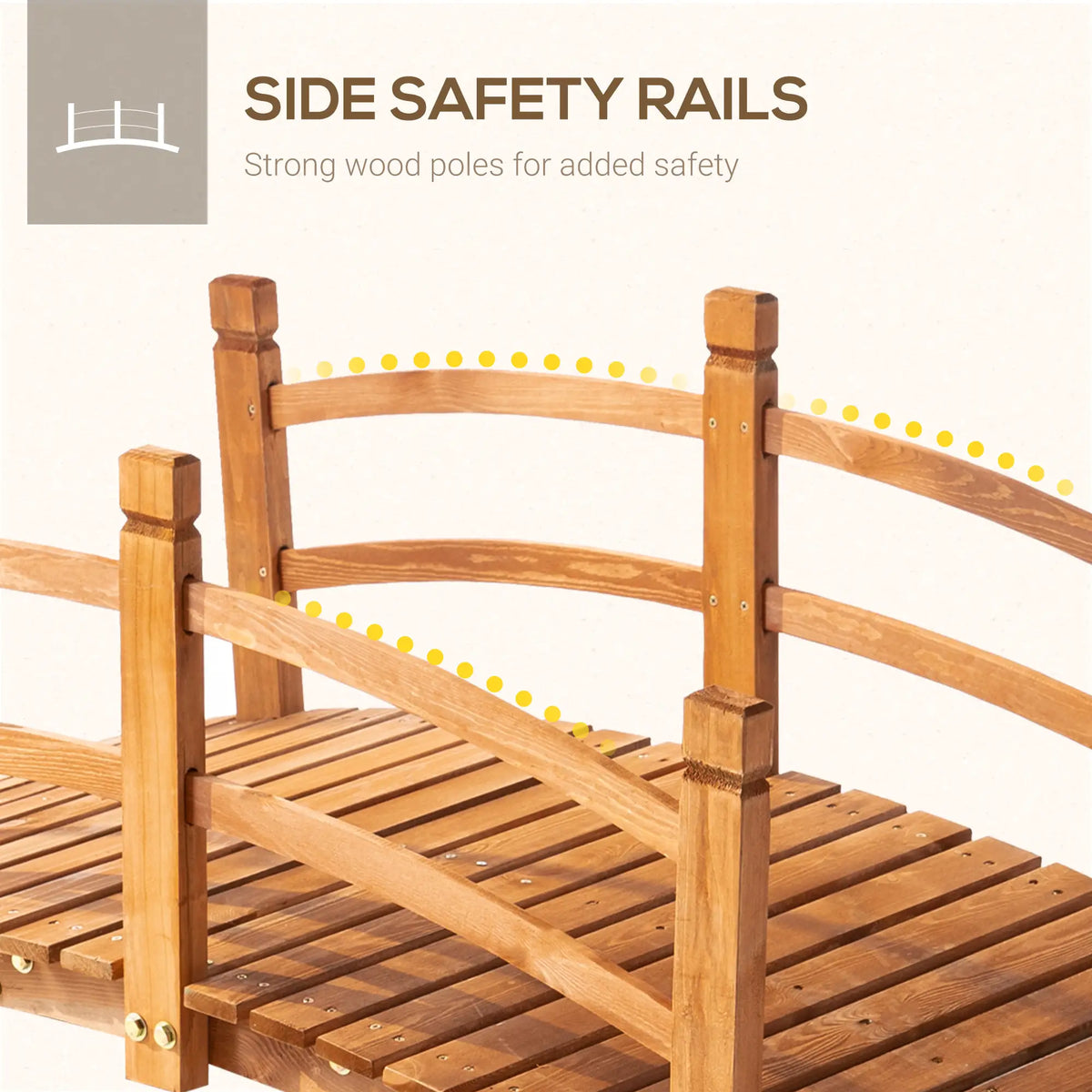 5FT Wooden Garden Bridge, Classic Arc Footbridge, Orange Garden Bridges at Gallery Canada
