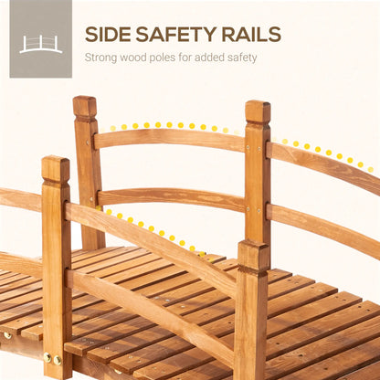 5FT Wooden Garden Bridge, Classic Arc Footbridge, Orange Garden Bridges at Gallery Canada