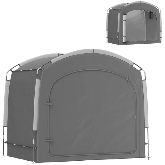 Portable Bike Storage Shed Tent, Waterproof 210D Oxford Fabric, Fits 3-4 Bicycles, Dark Grey Sheds Dark Grey at Gallery Canada