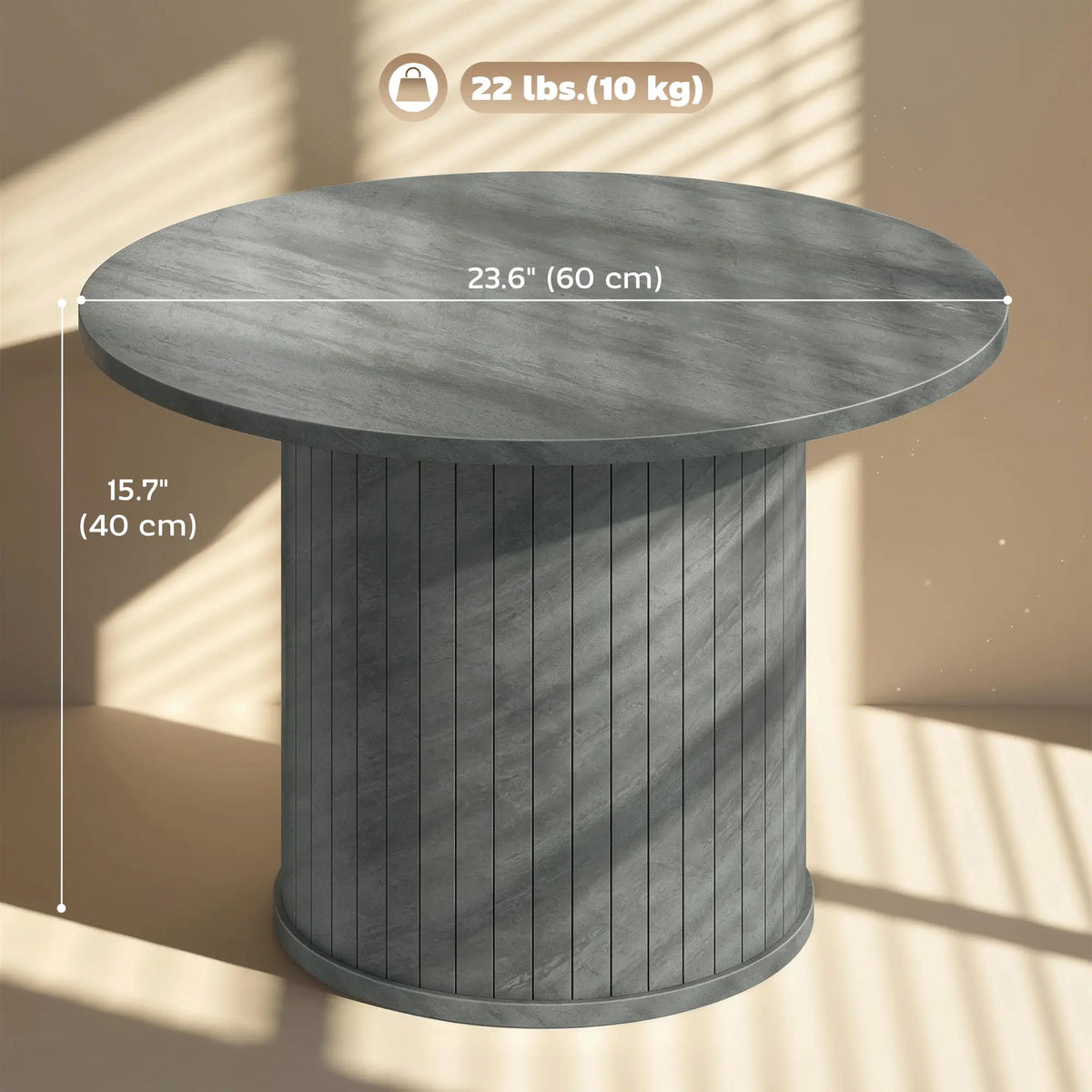 Round Coffee Table, 24", Cement Grey Coffee Tables at Gallery Canada