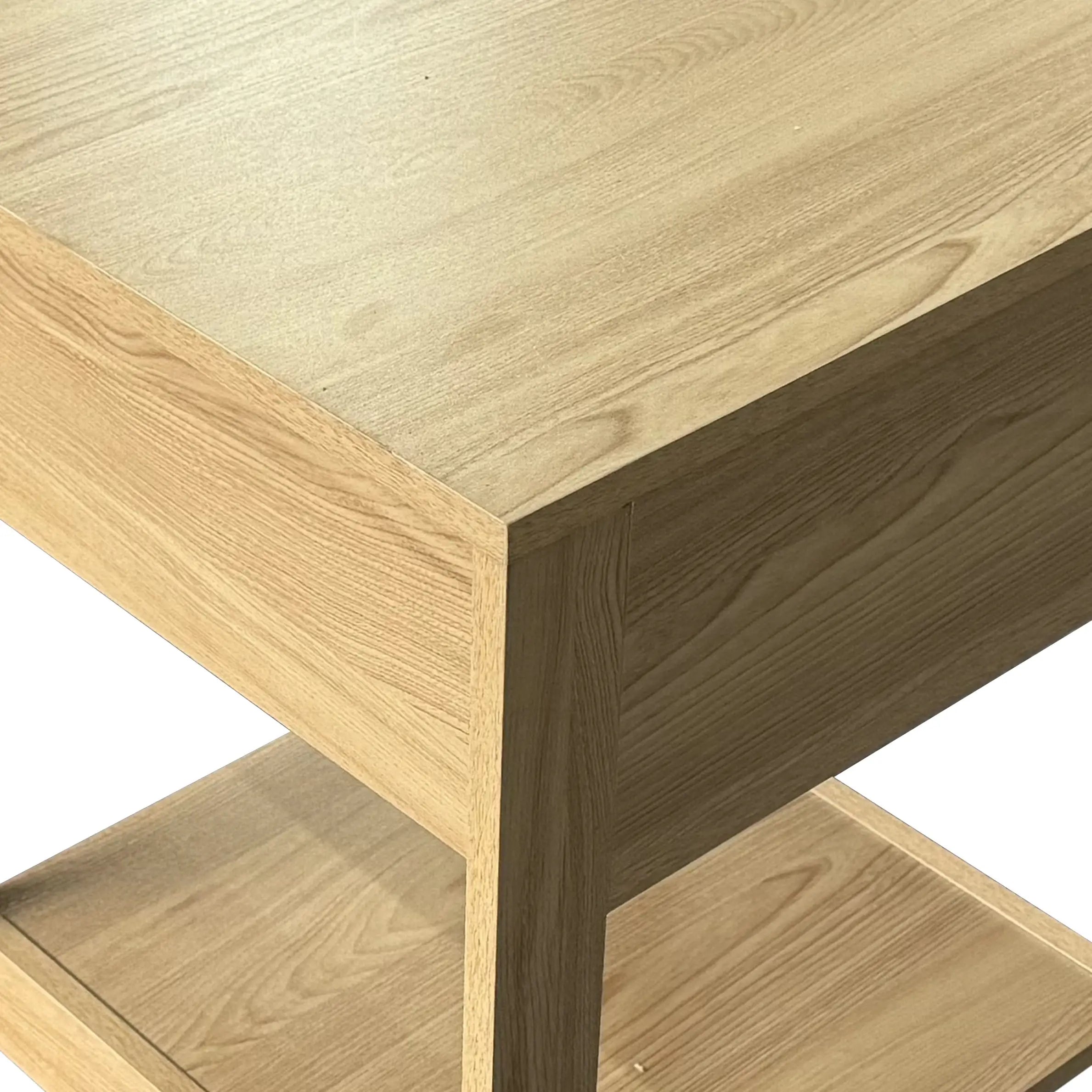 Nightstand Set of 2 With Drawer & Shelf, Natural Wood, Natural Wood Side Tables at Gallery Canada