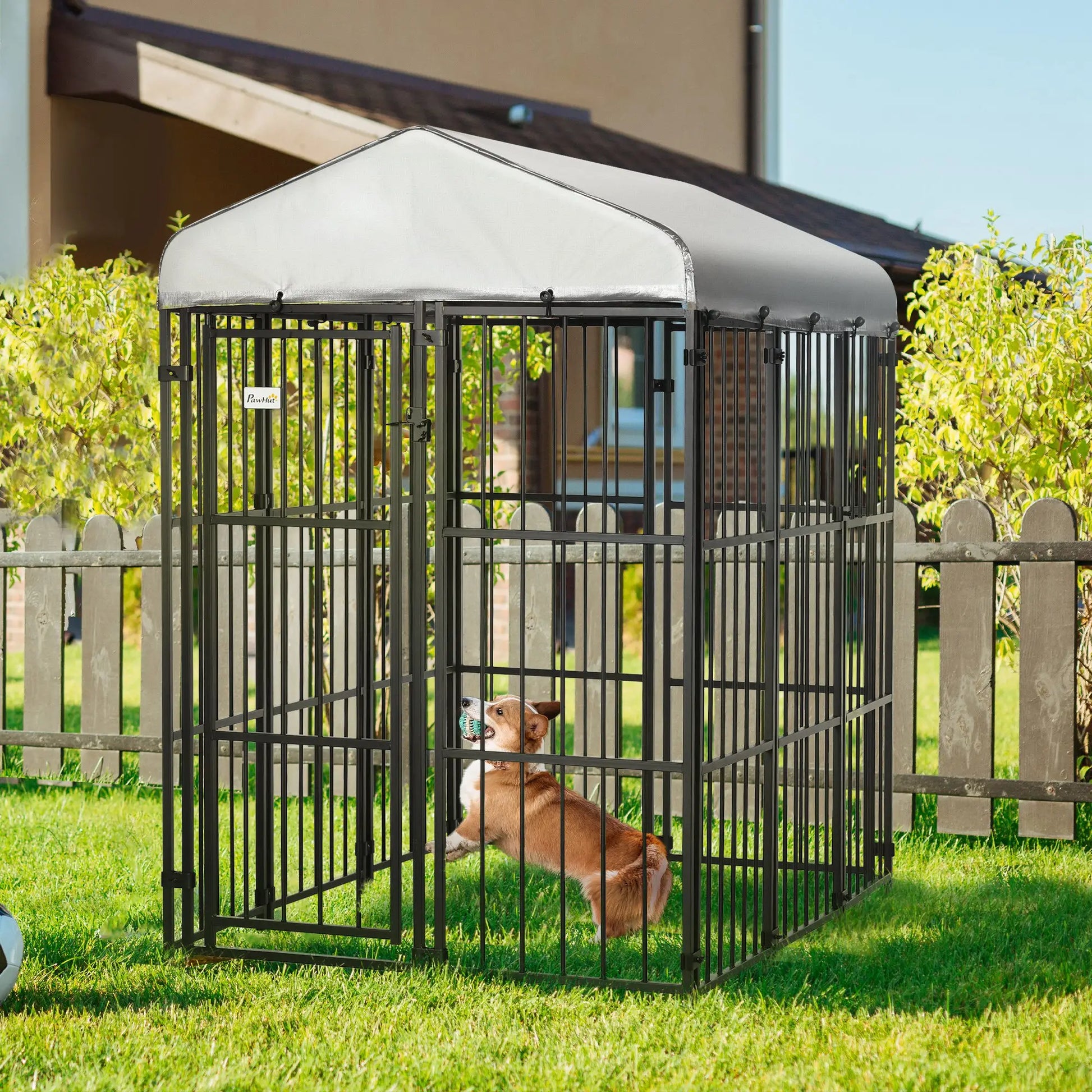 Galvanized Steel Outdoor Dog Kennel, Heavy Duty, Black Houses, Kennels & Pens at Gallery Canada
