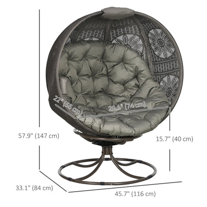 Patio Egg Chair, Swivel Base, Foldable, Large Seat Cushion, Cup Holder, Indoor Outdoor Patio Chairs at Gallery Canada