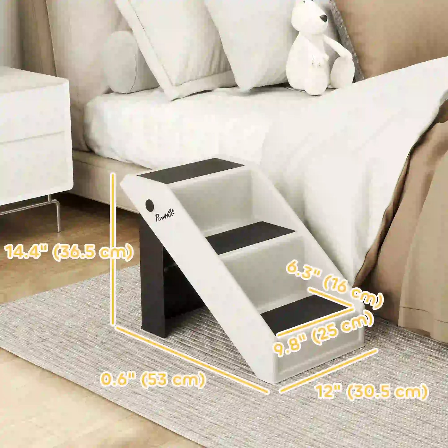 Dog Stairs, 14.5" H, Foldable Pet Ramp, 3 Non-Slip Steps Dog Stairs at Gallery Canada