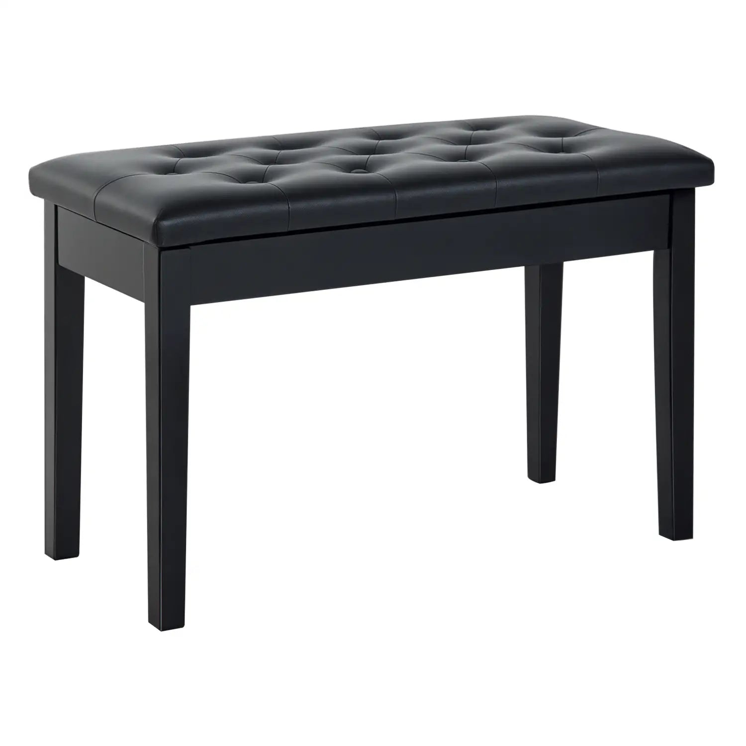 30 Piano Bench, Padded Cushion, Storage, Faux Leather, Black Piano Benches Black at Gallery Canada