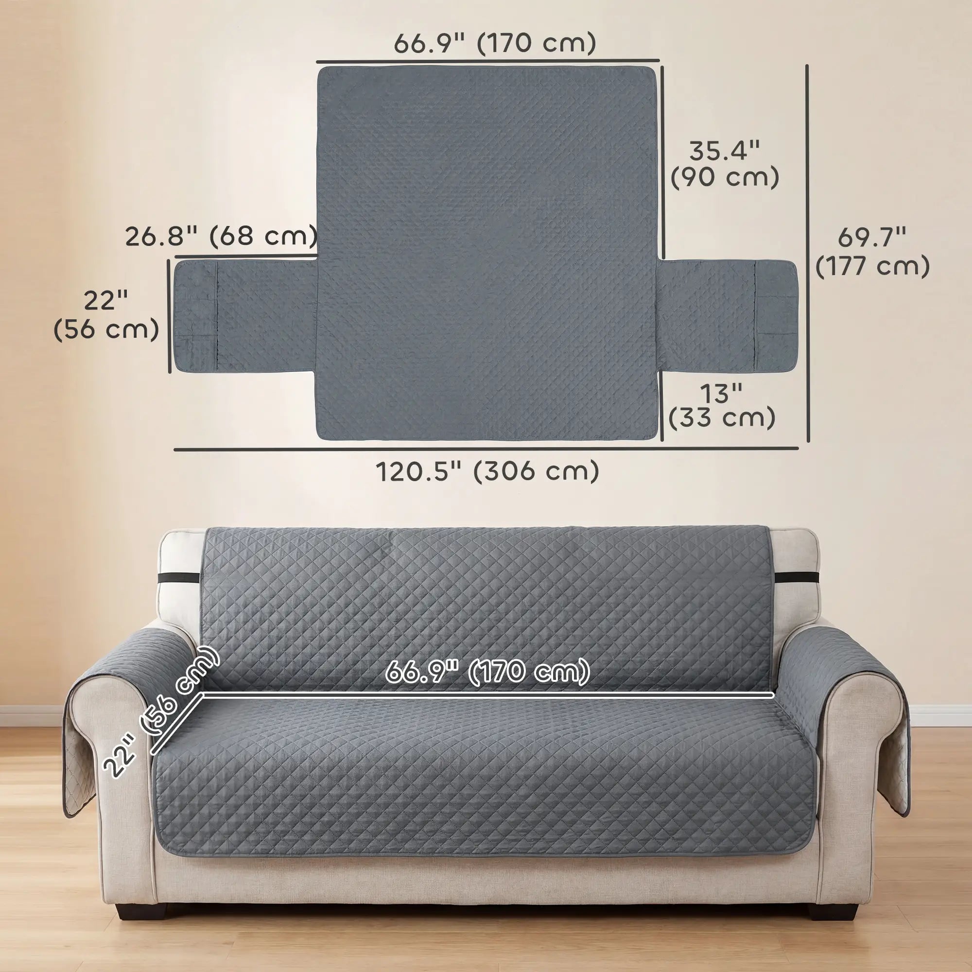 Waterproof Sofa Cover, 3 Seater, Non Slip, Elastic Straps Dog Sofas at Gallery Canada