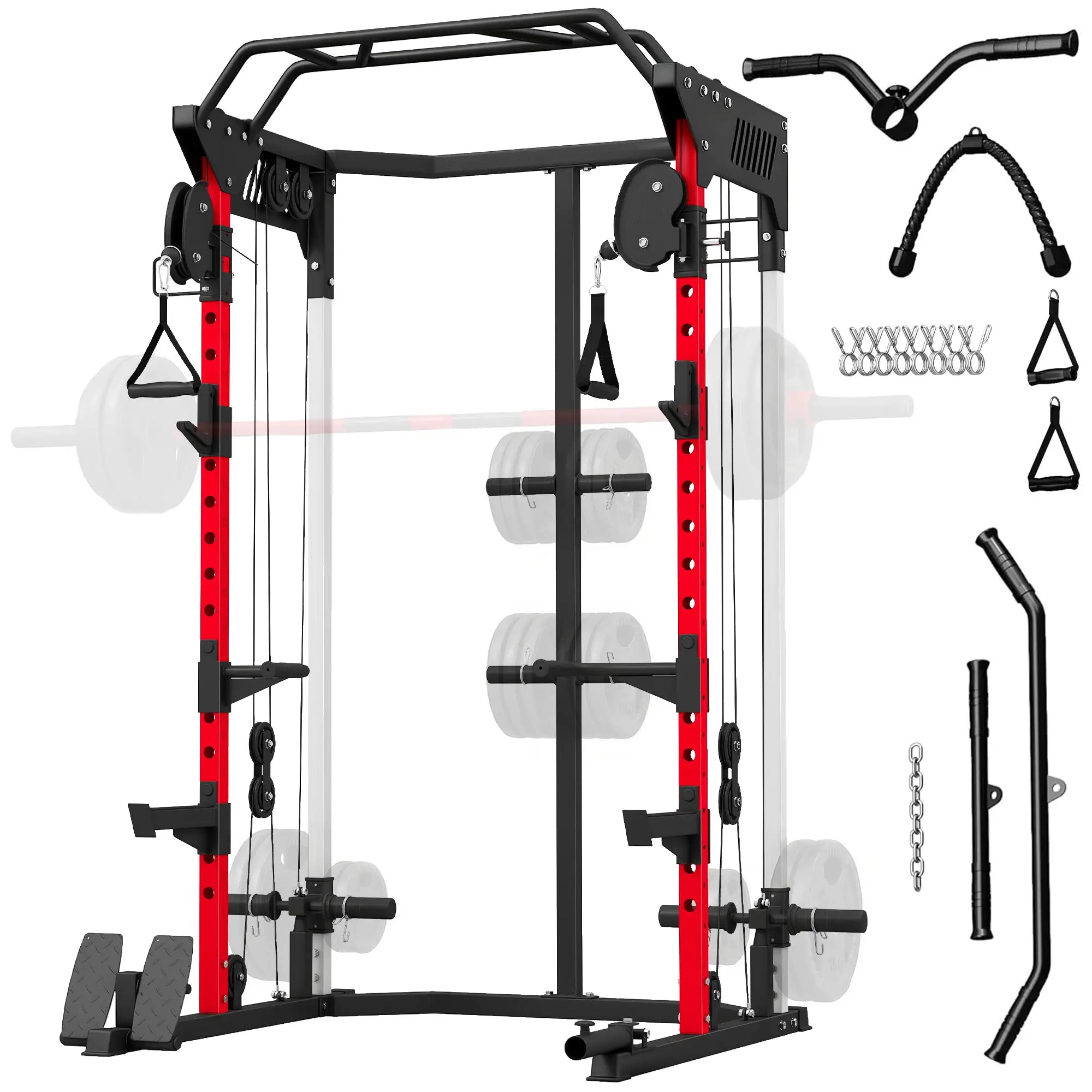 Power Cage Smith Machine, Adjustable Cable Pulley System, Pull-Up Bar, Dip Station, Landmine Power Towers at Gallery Canada
