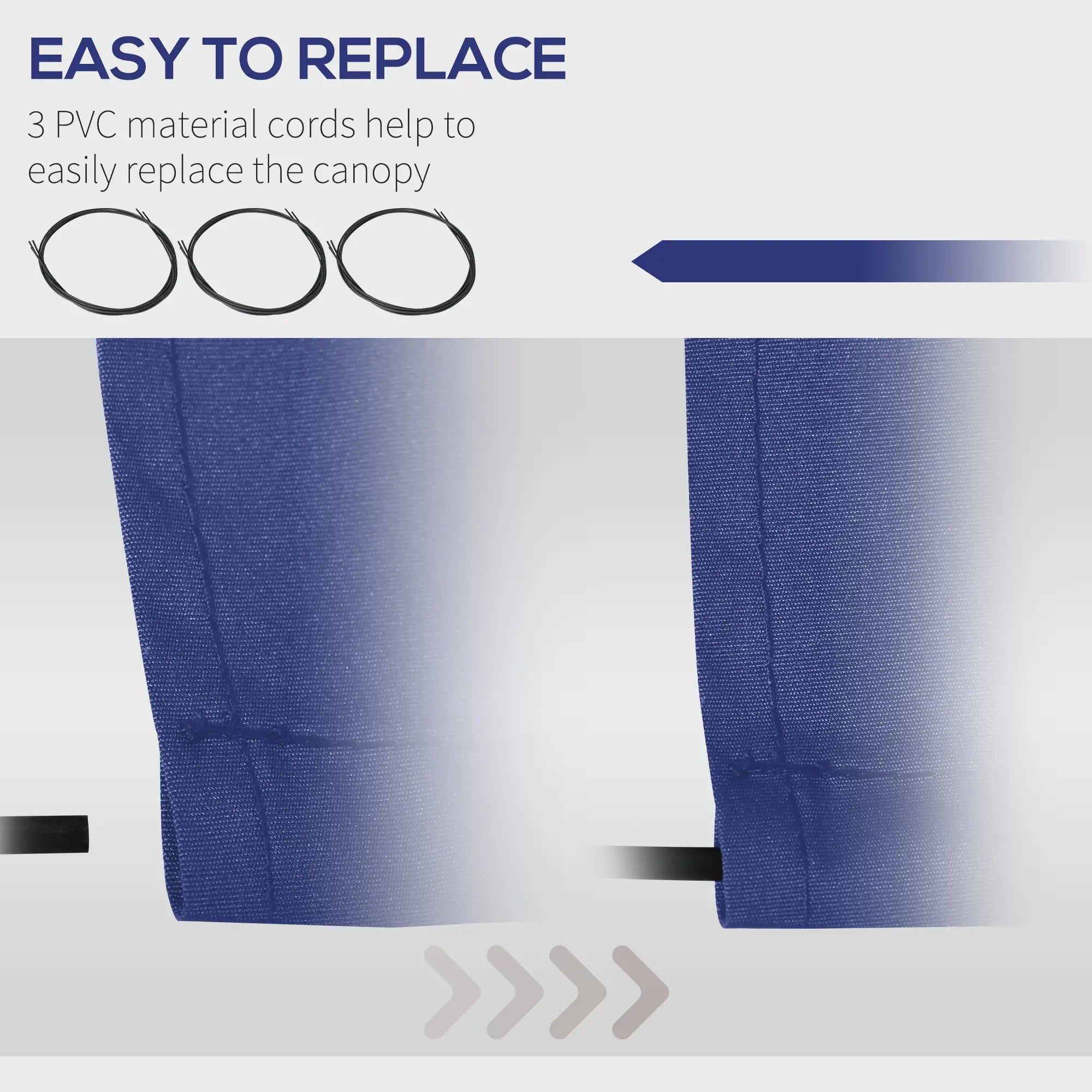 11' x 10' Outdoor Sunshade Canopy, UV Protection, Navy Blue Awning Fabric Replacement at Gallery Canada