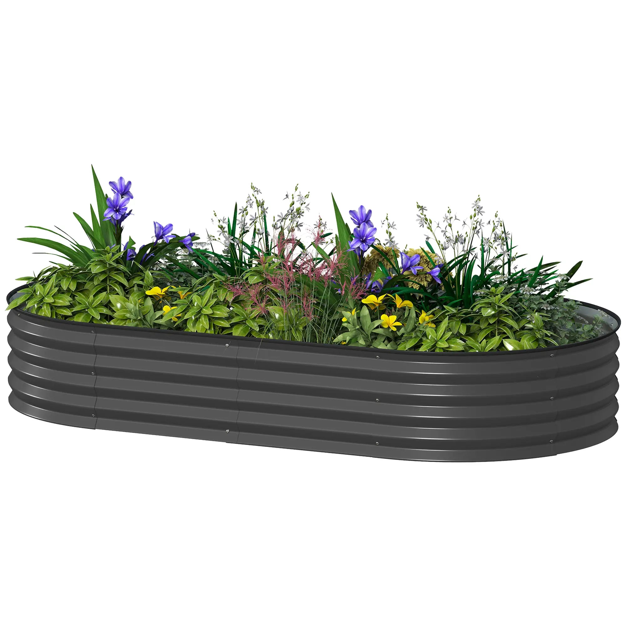 6' x 3' x 1' Galvanized Raised Garden Bed, Dark Grey Outdoor Planter Box, Dark Grey Galvanized Planter Boxes Dark Grey at Gallery Canada