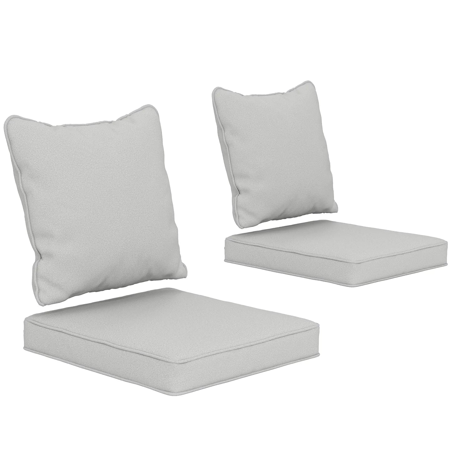 Seat Cushion Back Pillows Set of 2, Patio Chair Cushions, Light Grey, Grey Patio Chair Cushions at Gallery Canada