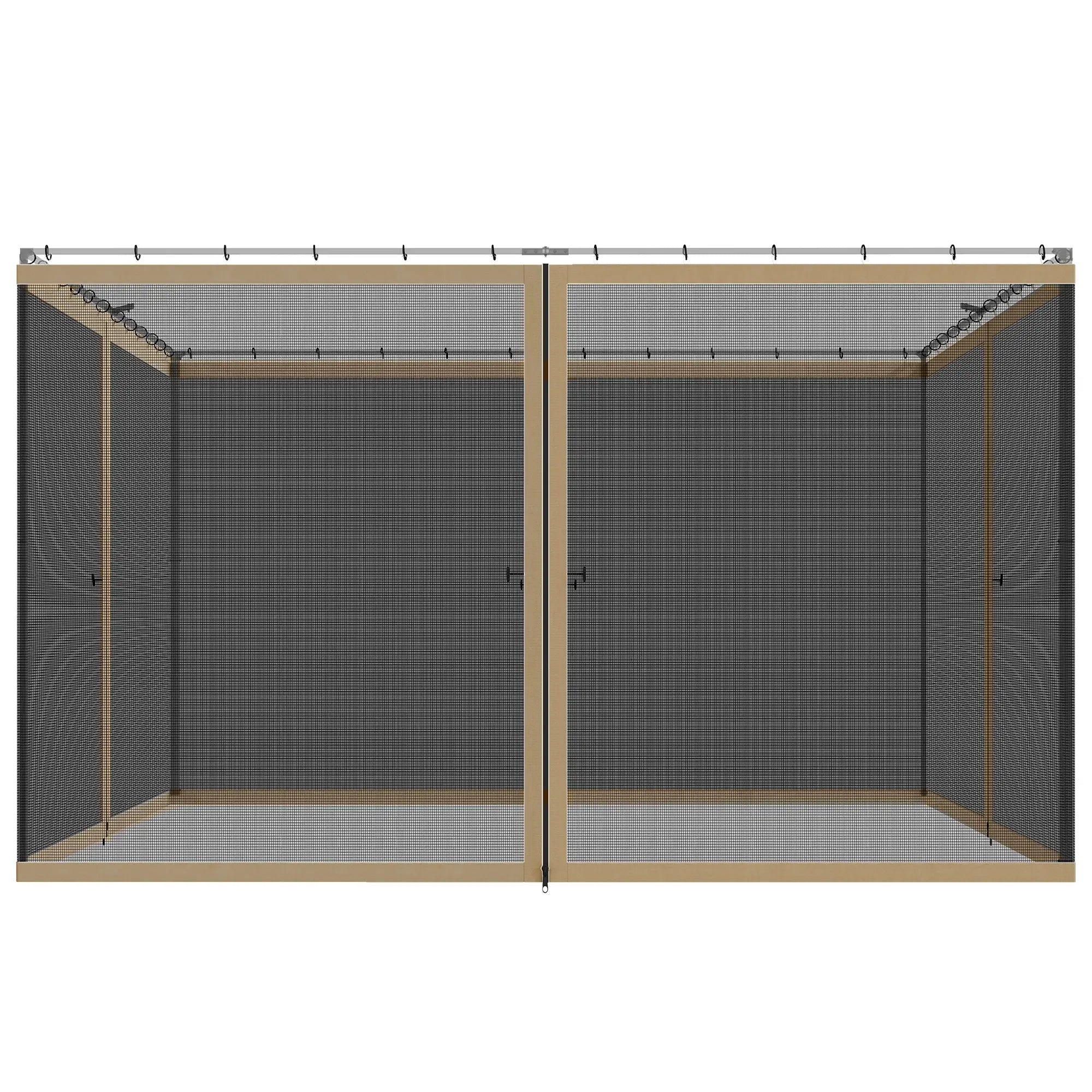 Gazebo Mosquito Netting, 12' x 12', Zipper Screen Walls, Black, Khaki Gazebo Sidewalls at Gallery Canada