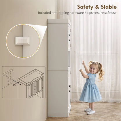 73 Inch Kitchen Pantry Cabinet, Adjustable Shelves, Microwave Stand, White Kitchen Pantry Cabinets at Gallery Canada