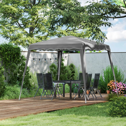 8' x 8' Pop Up Canopy, Foldable Outdoor Tent, Portable With Carrying Bag, Grey Pop Up Canopies at Gallery Canada