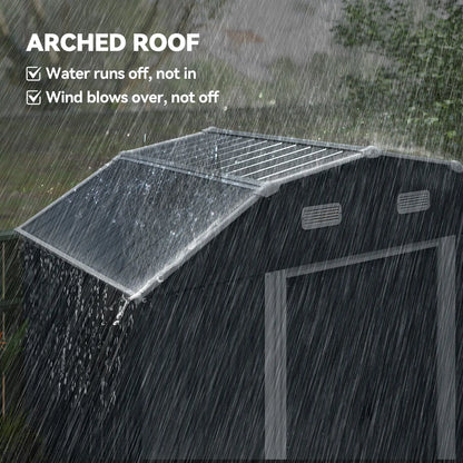 8' x 4' Galvanized Outdoor Storage Shed, Garden Shed, Adjustable Shelves Sheds at Gallery Canada