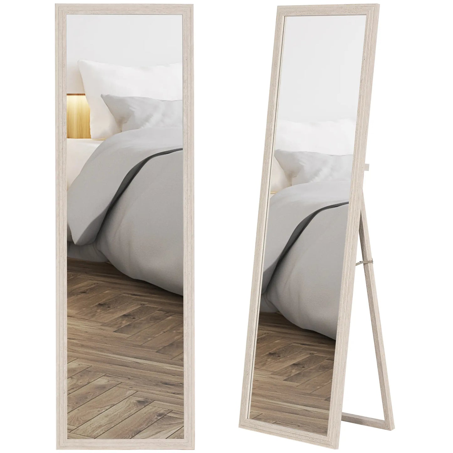 64" x 21" Full Length Mirror, Standing, Wall Mounted, White Full Length Mirrors at Gallery Canada
