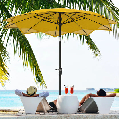 8.5FT Parasol, 10 Ribs, Air Vents, Crank Handle, Tilt, Yellow Sun Umbrellas at Gallery Canada