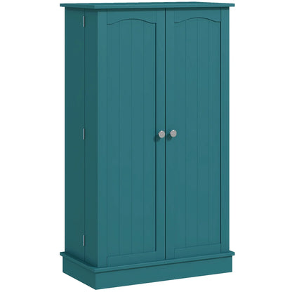 41 Storage Cabinet, 2-Door Kitchen Pantry, 5-Tier Shelving, Teal Blue Kitchen Pantry Cabinets Teal Blue at Gallery Canada