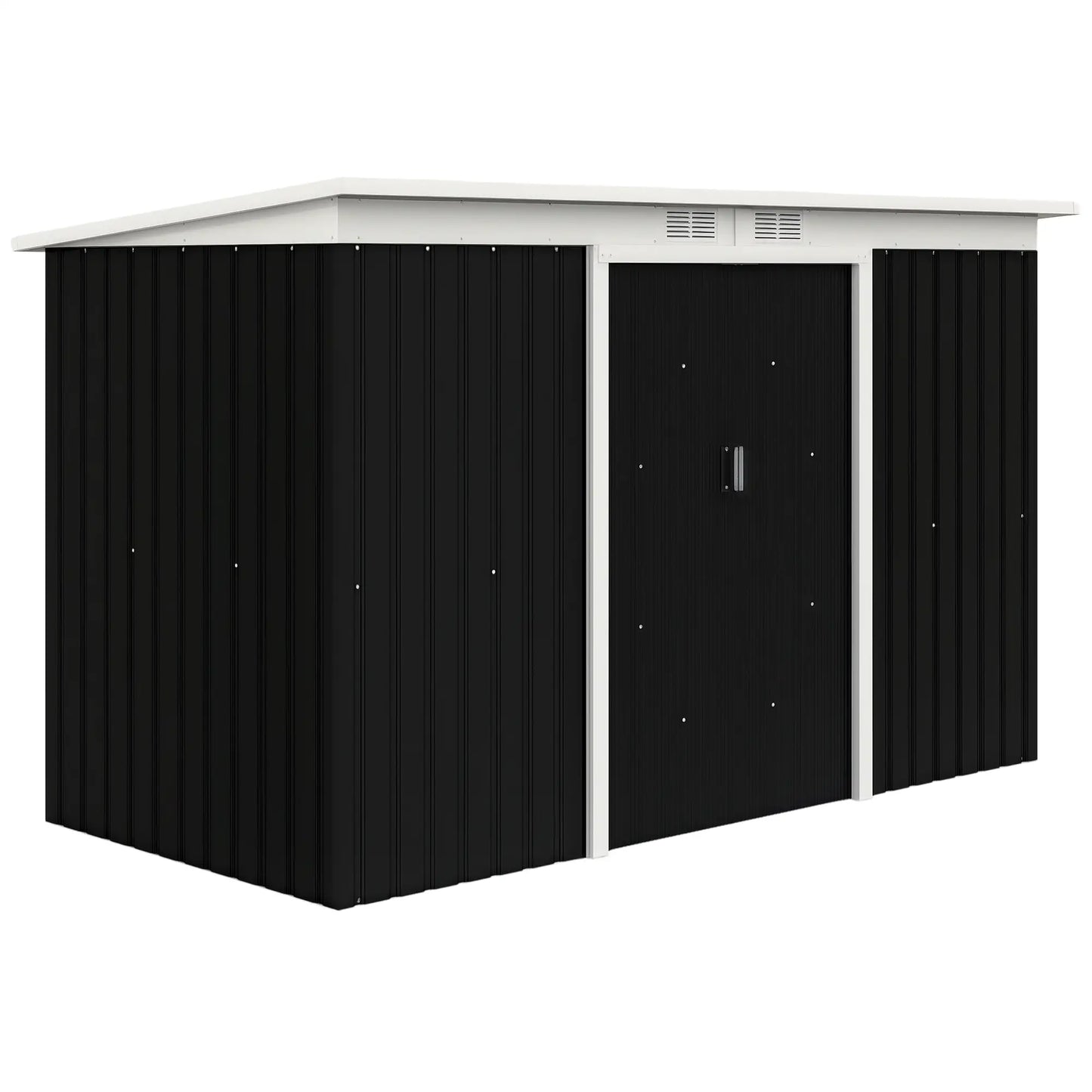 9x4 Outdoor Storage Shed, Galvanized Steel, Dark Grey Sheds Grey at Gallery Canada