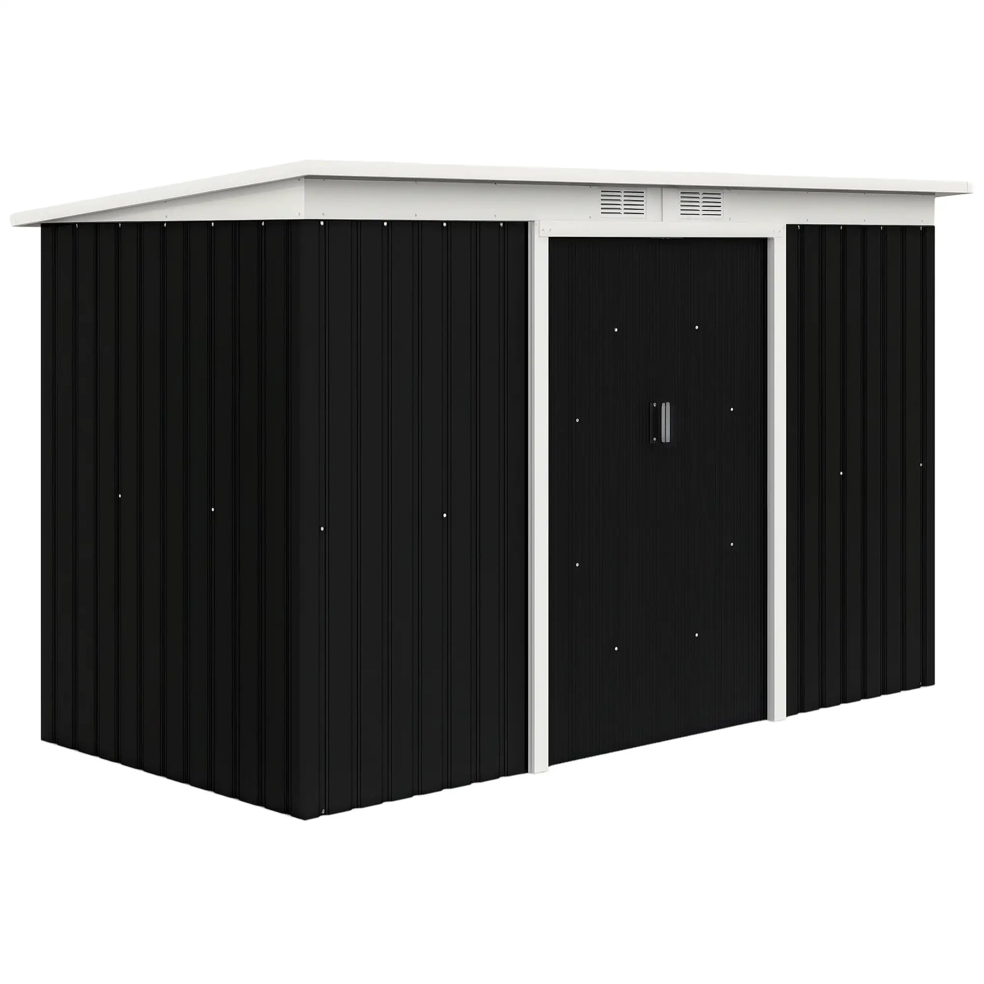 9x4 Outdoor Storage Shed, Galvanized Steel, Dark Grey Sheds Grey at Gallery Canada