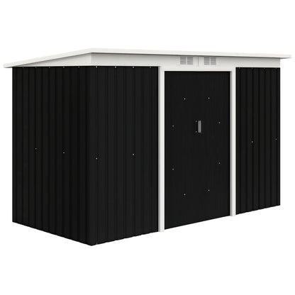 9x4 Outdoor Storage Shed, Galvanized Steel, Dark Grey Sheds Grey at Gallery Canada