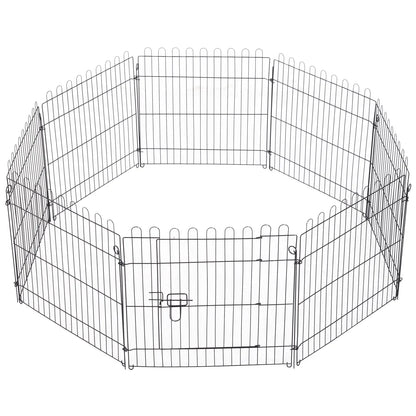 30inch 8-Panel Octagon Pet Playpen, Foldable Dog Cage, Black Houses, Kennels & Pens at Gallery Canada