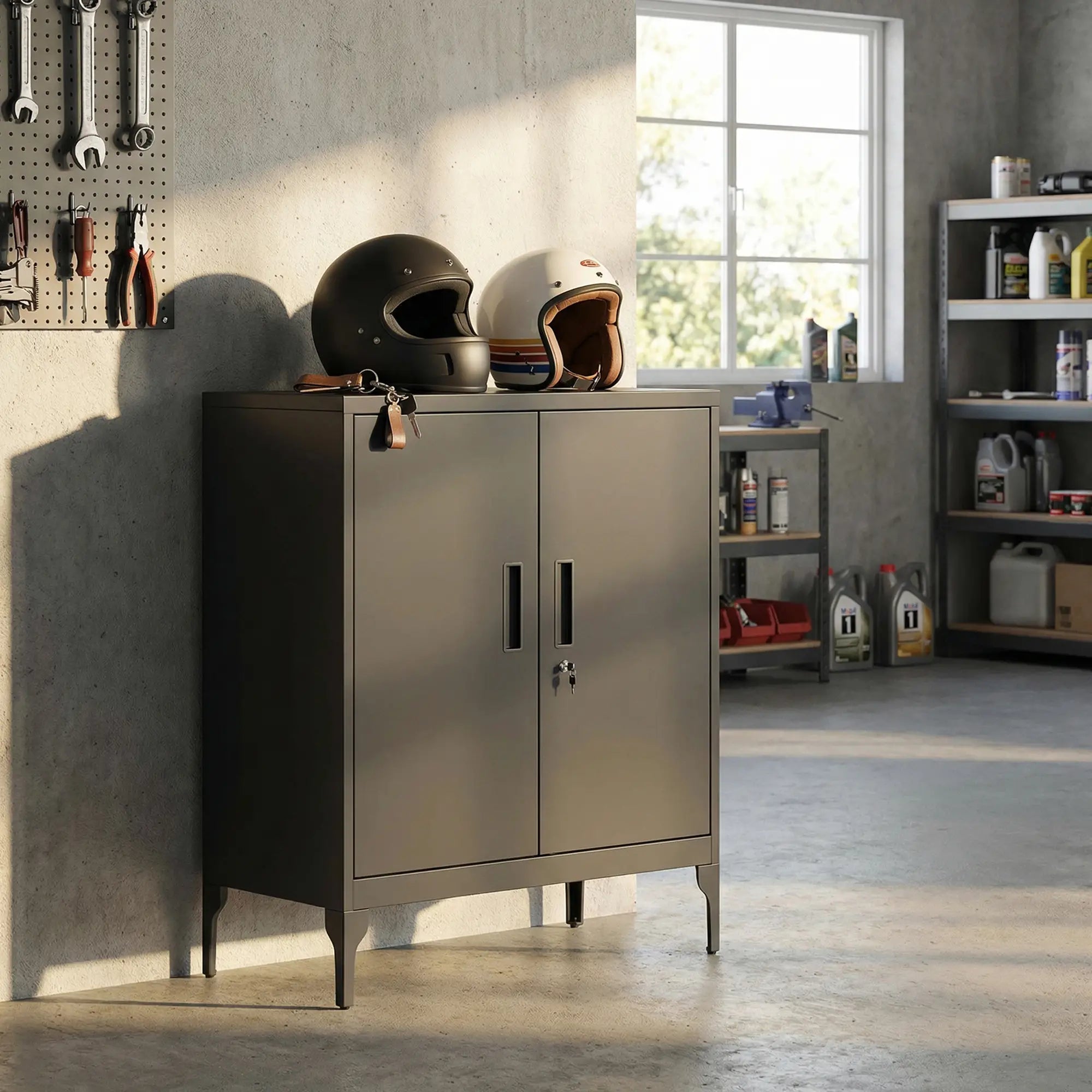 Office Storage Cabinet with Lock, Adjustable Shelves, Black Office Cabinets & Cupboards at Gallery Canada