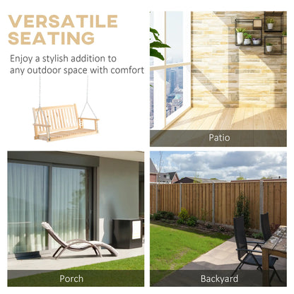 2-Person Porch Swing Bench, Adjustable Hanging Chains, Natural Hanging Porch Swings at Gallery Canada