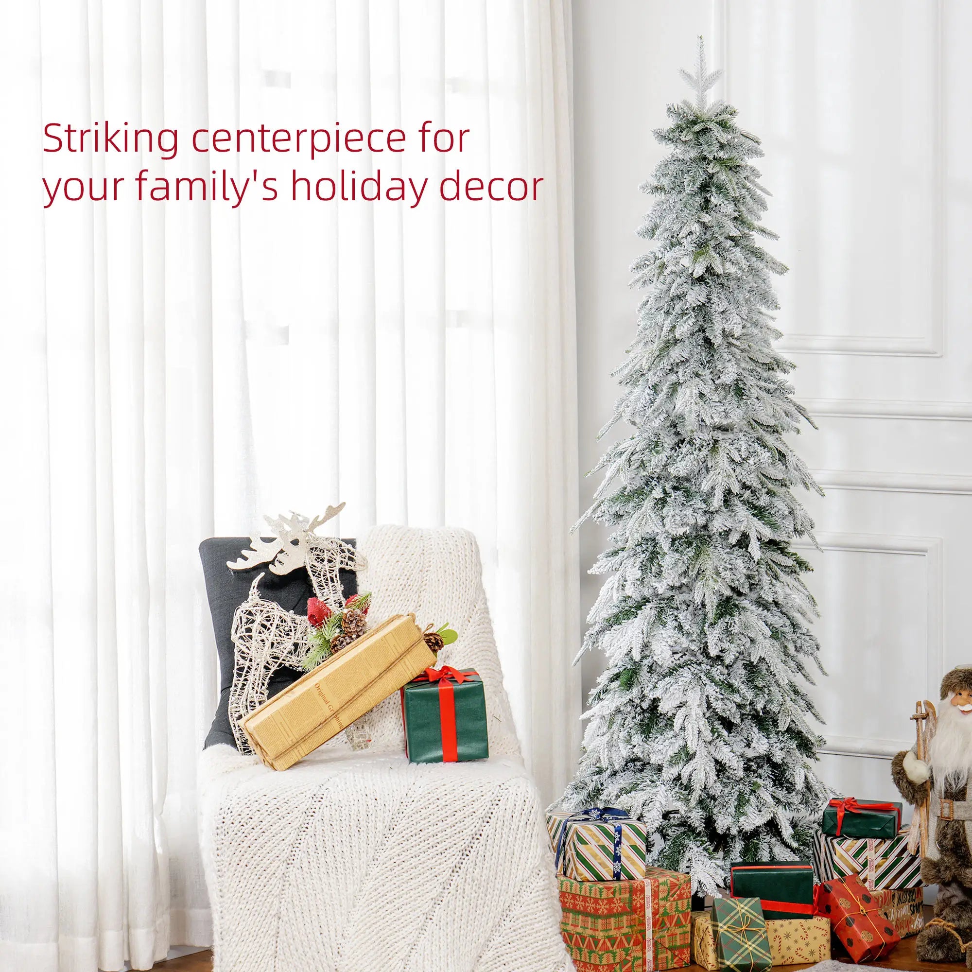 6ft Flocked Artificial Christmas Tree, 600 Tips, Auto Open, Steel Base, Green Flocked Christmas Trees at Gallery Canada