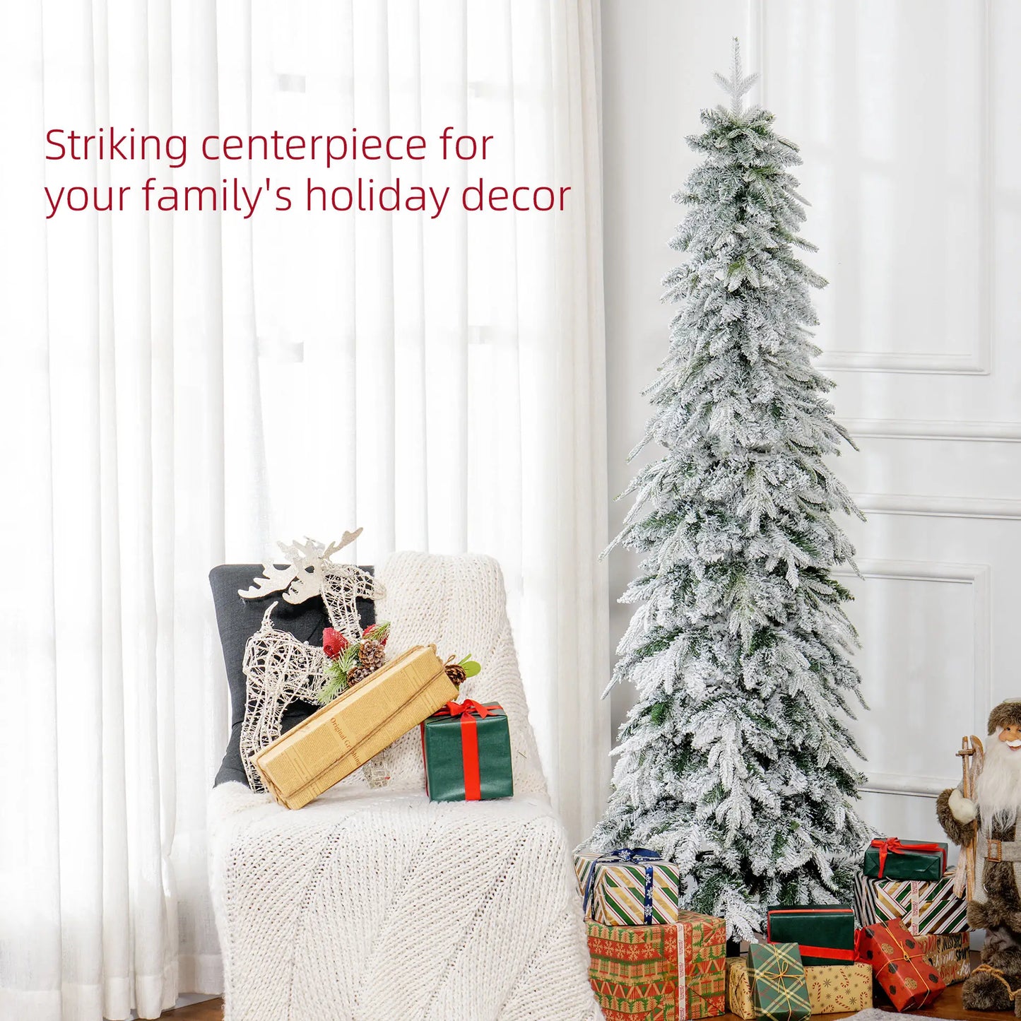 6ft Flocked Artificial Christmas Tree, 600 Tips, Auto Open, Steel Base, Green Flocked Christmas Trees at Gallery Canada