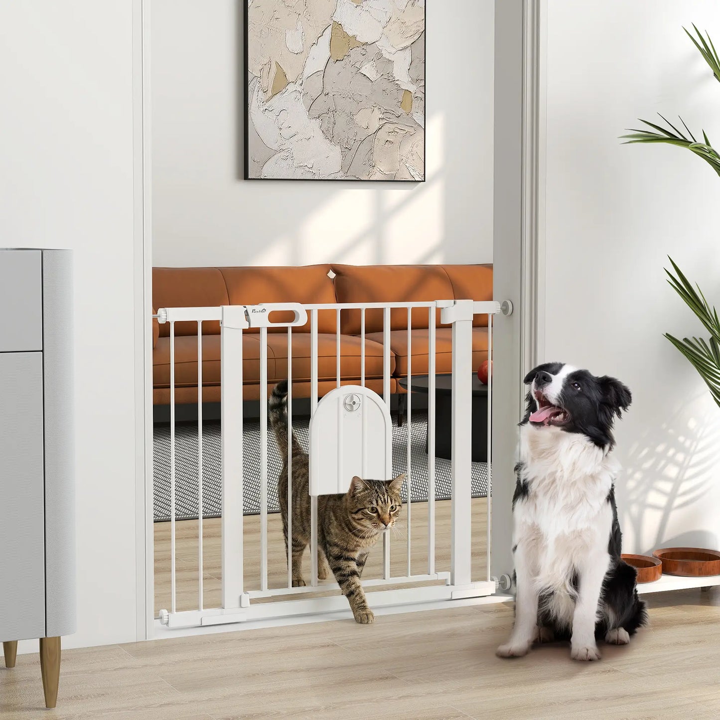 30"-41" Extra Wide Pet Gate, Small Door, 30"H, White Houses, Kennels & Pens at Gallery Canada