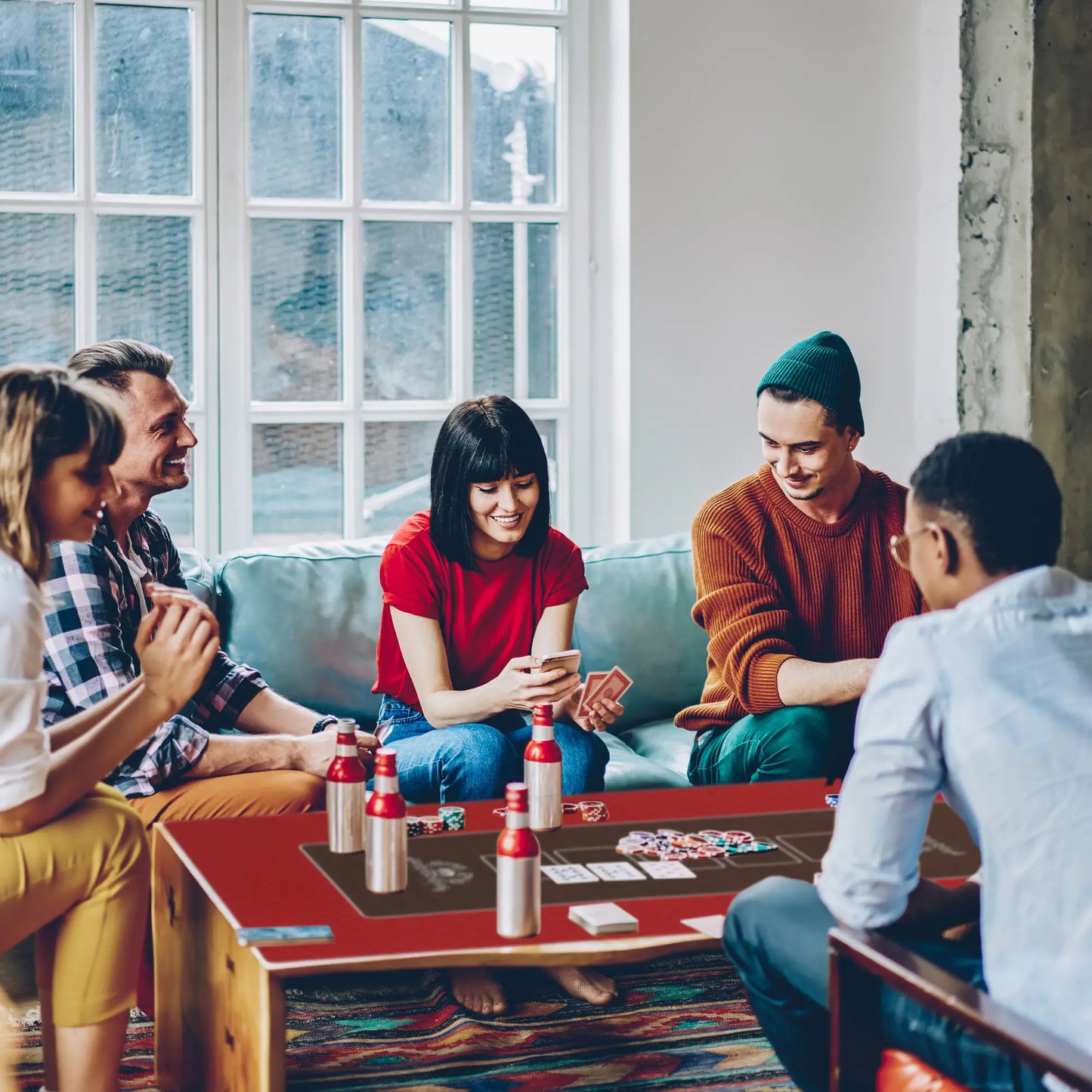 12 Player Poker Table Top Mat, Red Game Tables at Gallery Canada