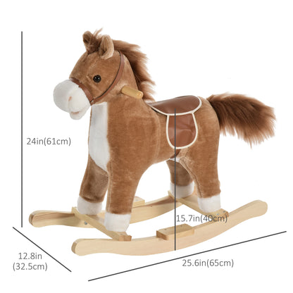 Plush Rocking Horse, Wooden Rockers with Sounds, 36-72 Months, Brown Rocking Horses at Gallery Canada