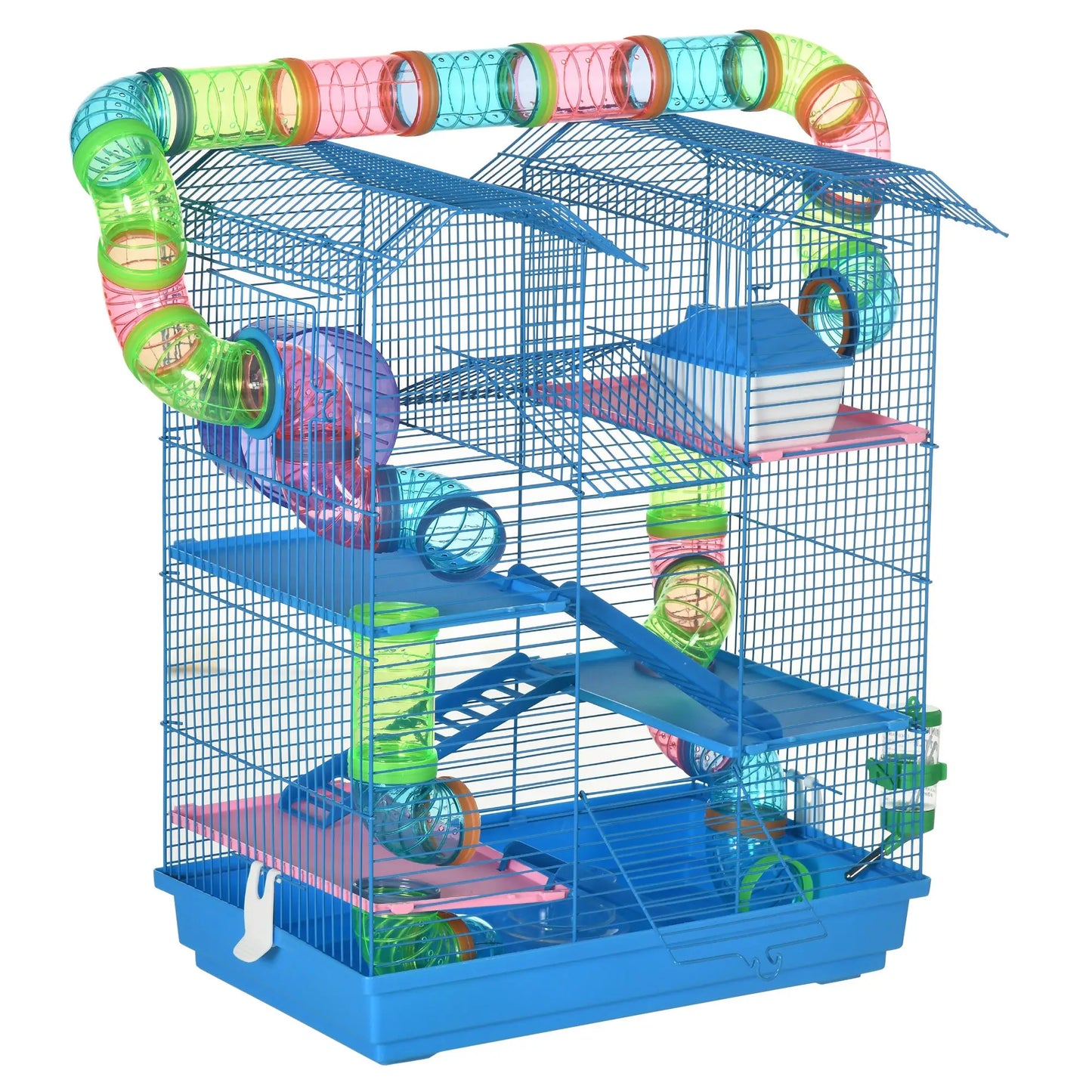 18.5" Hamster Cage, 5 Tiers, Tunnel Tube System, Exercise Wheel, Water Bottle, Blue Hamster Cages at Gallery Canada