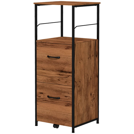 Vertical Filing Cabinet, 2 Drawers, Hanging Bars, Letter and A4 Size, Rustic Brown Office Cabinets & Cupboards Rustic Brown, Black at Gallery Canada