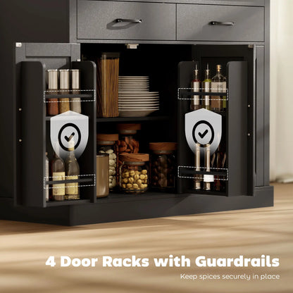 7 Gallon Tilt Out Garbage Cabinet, Kitchen Island With Charging Station, Black Storage Cabinets at Gallery Canada