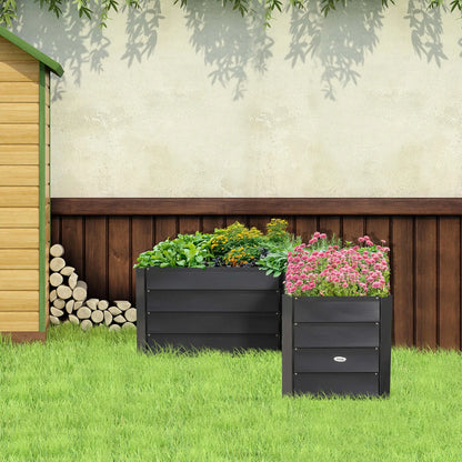 45" x 45" x 17" L-Shaped Galvanized Steel Raised Garden Bed, Dark Grey Raised Garden Beds at Gallery Canada