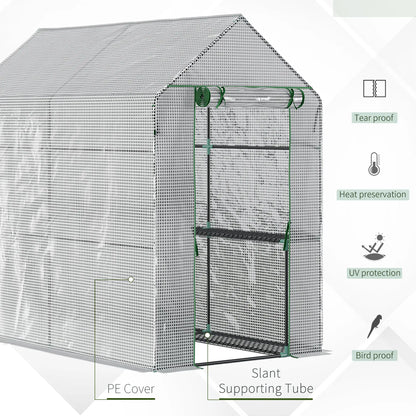 73" x 47" x 75" Walk-in Greenhouse, Portable Plant Growth House, White Walk In Greenhouses at Gallery Canada