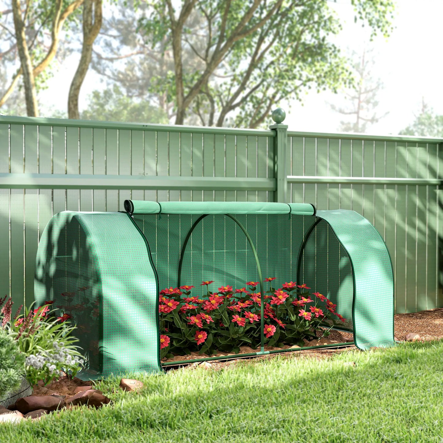 Mini Greenhouse With Zippered Doors, 79" x 39" x 32", Green Mini Greenhouses at Gallery Canada